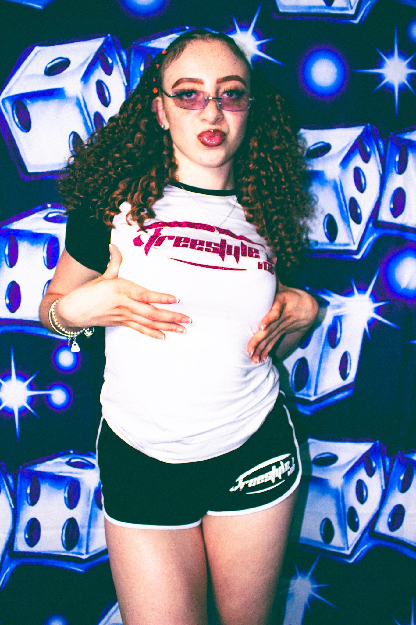 Freestyle Y2K Baby Tee (White & Red)
