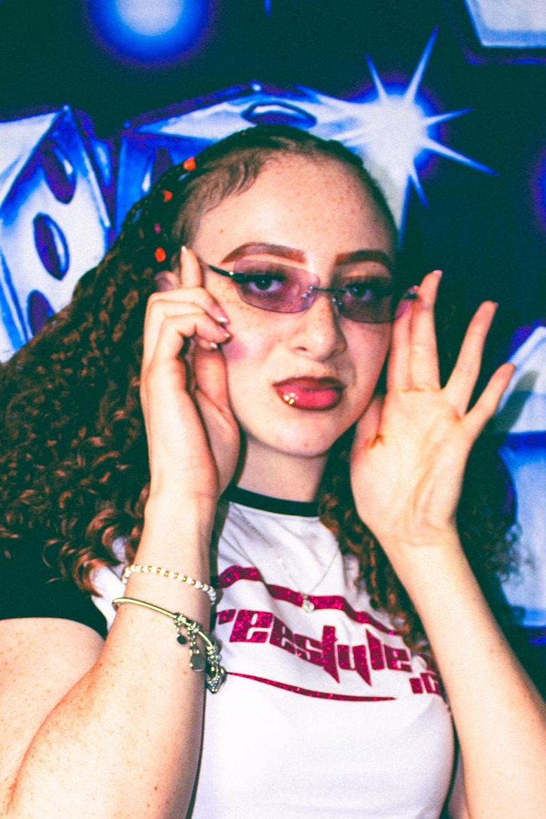 Freestyle Y2K Baby Tee (White & Red)