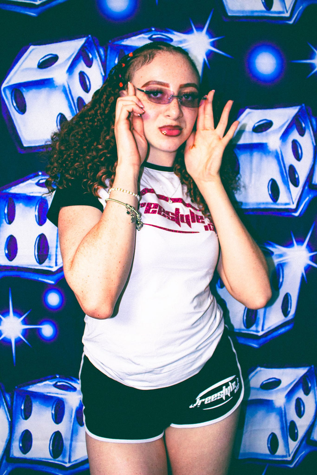 Freestyle Y2K Baby Tee (White & Red)